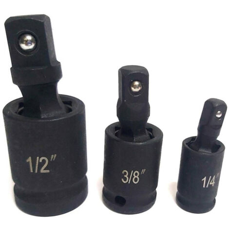 Trade Shop - STECKSCHLÜSSEL-ADAPTER-RATSCHEN-SATZ 3ER-SET REDUZIERSTÜCKE 1/2 1/4 3/8 KUGELGELENK -