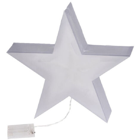 Trade Shop - Stella Natalizia 10 Led 3d Batterie Decoración En Natale Multicolore Case Office -