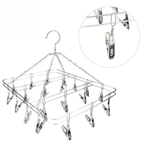 Trade Shop - STENDIBIANCHERIEN 18 MOLLETTE RETTANGOLA 39X29CM IN ACCIAIO STENDINO BIANCHERIEN -