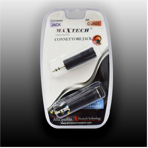 Trade Shop - Stereo-Adapterstecker 3,5 mm Stecker - 6,5 mm Buchse Maxtech C-JAC03 -