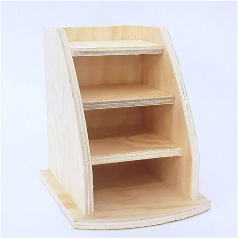 Trade Shop - STIFTHALTER 3 HORIZONTALE HOLZFÄCHER RF63818 MAKE-UP KOSMETIK ORGANISER -