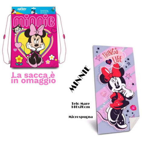 Trade Shop - STRANDTUCH AUS BAUMWOLLE 14070 MINNIE MOUSE STRANDTUCH + KOSTENLOSE TASCHE -