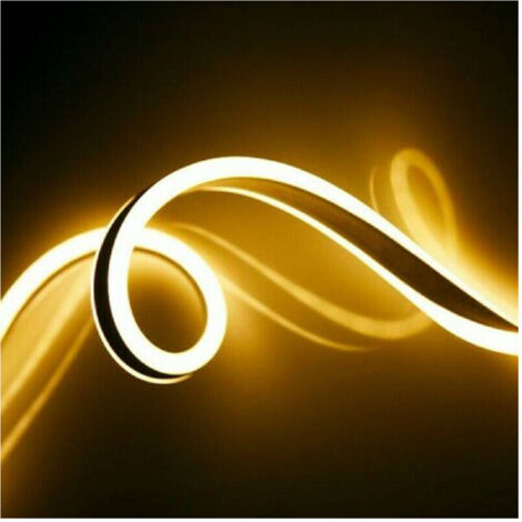 TRADE SHOP - Strip Led Neon Flessibile Striscia Decorativa 5 Mt Ip65 Vari Toni Di Luce U-12v - -Bianco Caldo      -