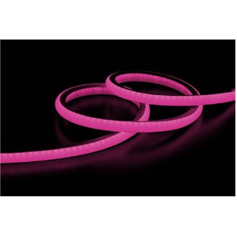TRADE SHOP - Strip Led Neon Flessibile Striscia Decorativa 5 Mt Ip65 Vari Toni Di Luce U-12v - -Fucsia      -