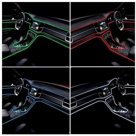 Trade Shop - Strip Strip Strip For 12v Car Interior Fiber Optic Light Decorative Atmosphere -     -5 Mt-azul