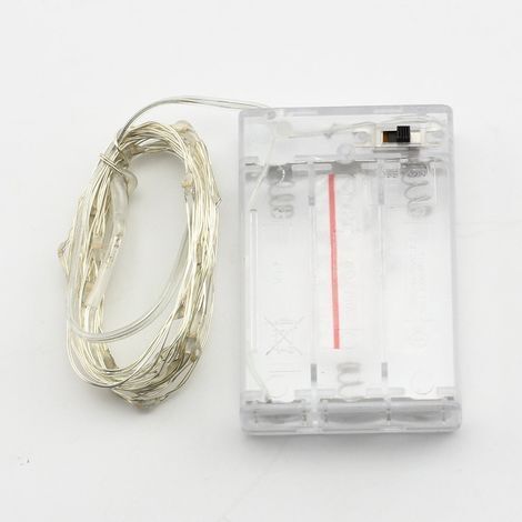 TRADE SHOP - Striscia 3 Metri Strip Led Bobina Flessibile A Batterie Filo Di Rame Luce - -Bianco Caldo      -