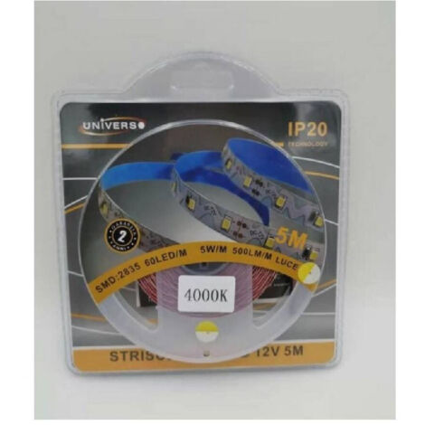 Trade Shop - Striscia Flessibile Strip Led Modellabile 5mt Smd 2835 Vari Toni Luce 2835-12v-s -