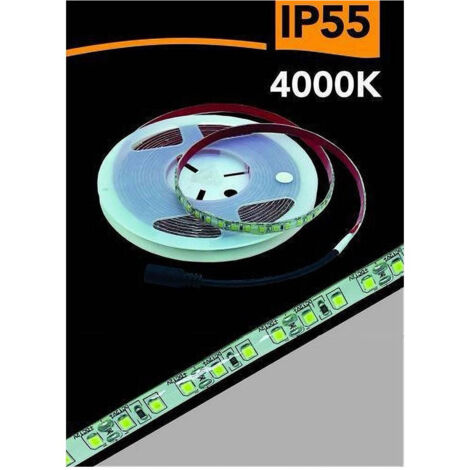 TRADE SHOP - Striscia Led 2835 5mt Bobina Luce 4000k 3000k 6500k Waterprof Ip55 2835-12v - -Bianco Naturale -