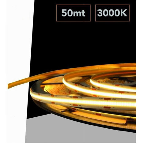 Trade Shop - STRISCIA LED COB STRIP BOBINA 50MT 24VLT LED SMD LUCE 4000K 6500K 3000K COB-50M -