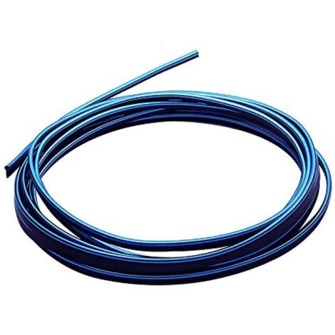 Trade Shop - Striscia Profilo Decorativa Adesivo Cromato Cromata Blu Ws1180 5 M Interno Auto -