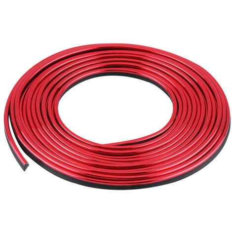 TRADE SHOP - Striscia Profilo Decorativa Adesivo Cromato Cromata Rosso Ws1180 Interno Auto -