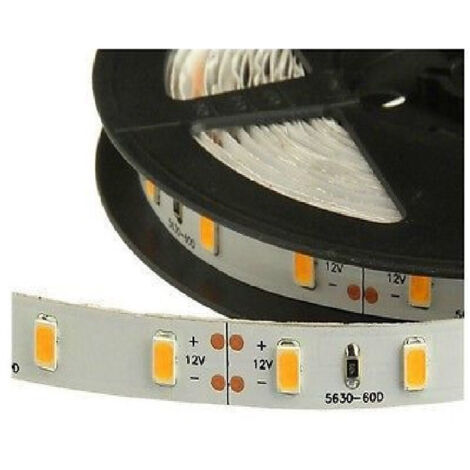 TRADE SHOP - Striscia Strip 300 Led Smd 5630 Bianco 5 Mt Alta Luminosita Ip20 Senza Silicone - -Bianco Caldo      -
