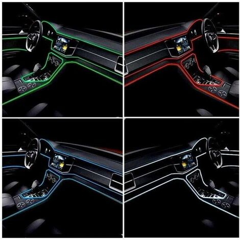 TABEN Auto Decorazione Interna Atmosfera Luce LED Interni Auto Kit di  Illuminazione con 8 Colori, Impermeabile, Interni Atmosfera luci al Neon  Striscia per Auto 1 W DC12 V (1 Set) : 