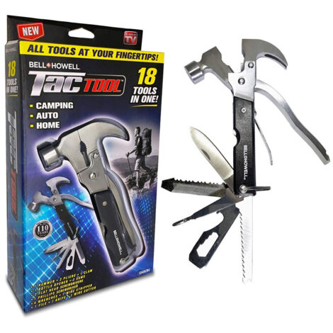 Trade Shop - Strumento Multiuso Multifunzione 18 Attrezzi In 1 Martello Pinza Cacciavite -