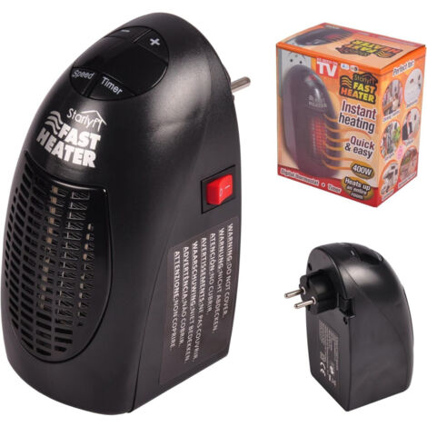 Trade Shop - Stufa Elettrica 400w Calentador Rápido Portátil Regolabile Da 15 ° A 32 ° Basso Consumo -