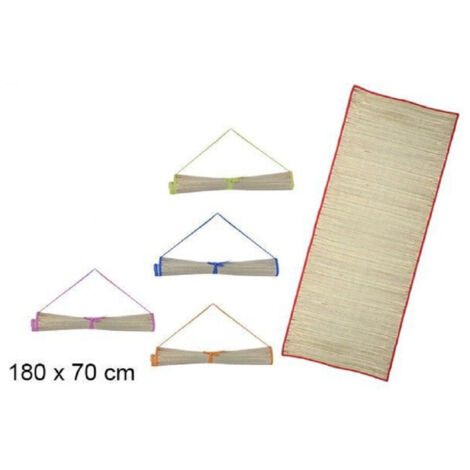 TRADE SHOP - Stuoia Spiaggia In Paglia 70x180cm Mare Con Manico Laccetto Chiusura Ass. 161402 -