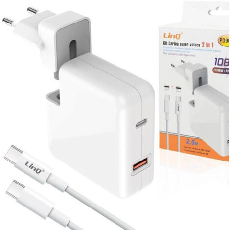 Trade Shop - SUPER SCHNELLES 2IN1 LADEGERÄT PD96W + USB12W TYP-C NOTEBOOK SMARTPHONE PD9080 -