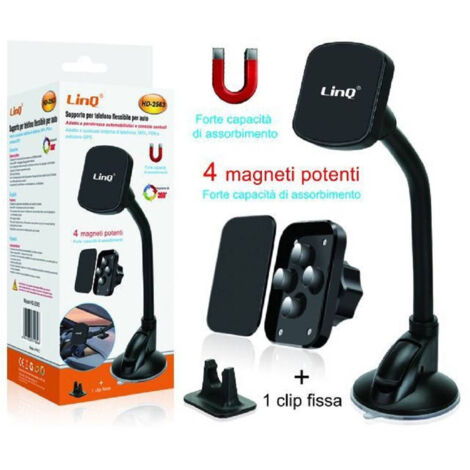 Trade Shop - Supporto Da Auto Universale Per Smartphone Flessibile A Ventosa Magnetico Hd-2563 -