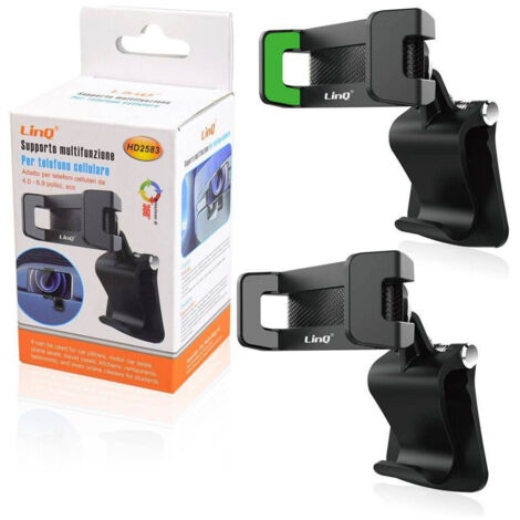 TRADE SHOP - Supporto Multifunzione Staffa Auto A Clip Pinza Per Smartphone Cellulare Hd2583 -
