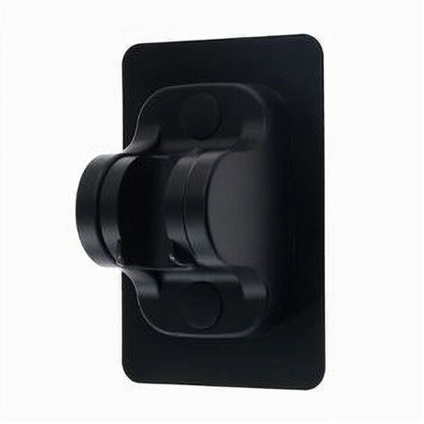 Trade Shop - Supporto Per Soffione Doccia Adesivo Angolo Regolabile Parete Staffa Nero 87138 -