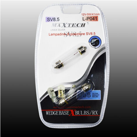 Trade Shop - SV8.5 MAXTECH L-P041 12V-5W/41MM ULTRA-HELLE GLÜHLAMPEN -