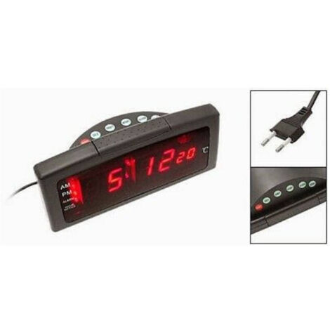 TRADE SHOP - Sveglia Digitale Notturna Led Rosso Allarme Temperatura Termometro Zxsj-05a -