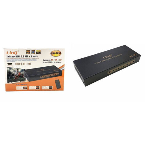 Trade Shop - Switch Switcher Hdmi 2.0 Hdr A 5 Porte 5 En 1 Support 4k E 3d Hdv-2051 -