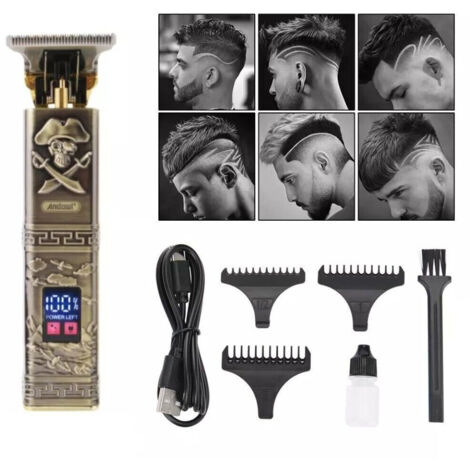 TRADE SHOP - Taglia Capelli Rasoio Elettrico Regola Barba 3 Pettini Ricaricabile Usb Q-tf51 -