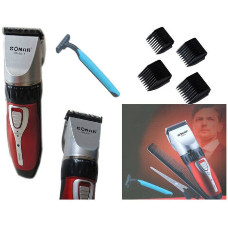 Trade Shop - Taglia Capelli Ricaricabile Rasoio Regola Barba Senza Fili Lama Acciaio Sn6011 -