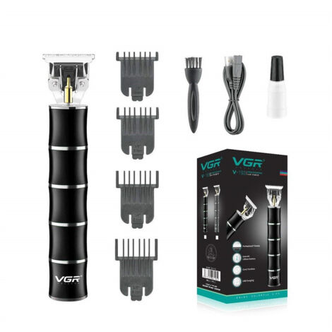 TRADE SHOP - Tagliacapelli Barba T-blade Ricaricabile Usb Cordless A Forma Di Bambù Vgr V-193 -