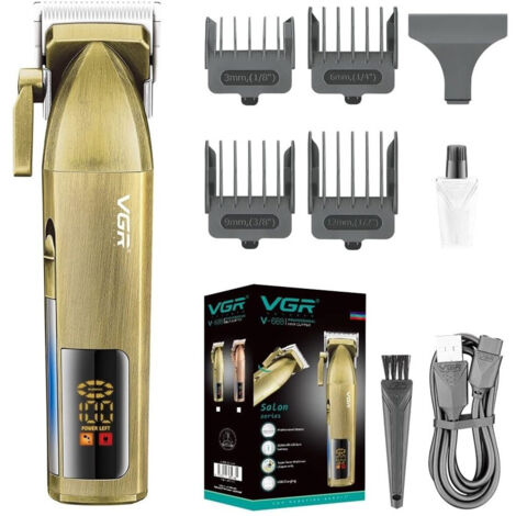 Trade Shop - Tagliacapelli Professionale Senza Fili Display Led A Batteria Ricaricabile V-688 -