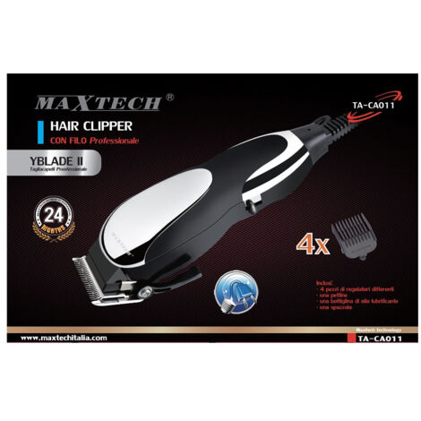 TRADE SHOP - Tagliacapelli Professionale Uomo Rasoio Con Filo Spazzola Lubrificante Maxtech Ta-ca011 -