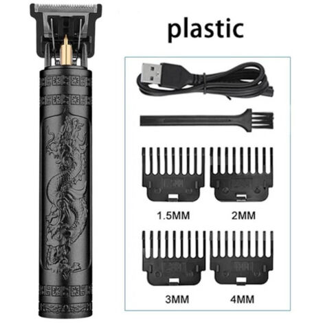 Trade Shop - Tagliacapelli Rasoio Elettrico Ricaricabile Regolabile Taglia Barba Capelli Prof - Negro