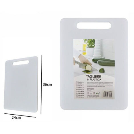 TRADE SHOP - Tagliere In Plastica Con Manico 36 X 24 Cm Tagliare Verdure Frutta Cucina 67582 -