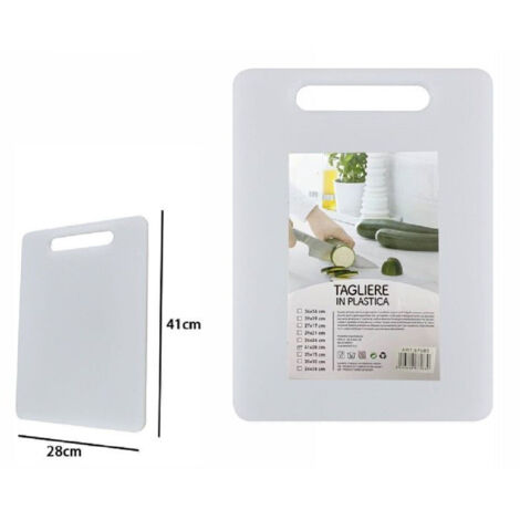 TRADE SHOP - Tagliere In Plastica Con Manico 41 X 28 Cm Tagliare Verdure Frutta Cucina 67583 -