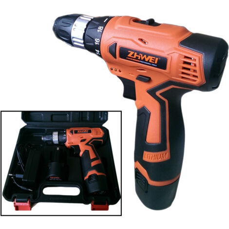 Trade Shop - Taladro Recargable 2 Baterias 12 Voltios Taladro De Mano 10mm -