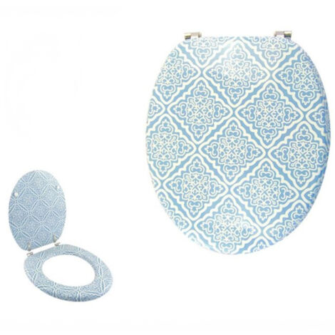 Trade Shop - Tapa De Inodoro Universal Bisagras De Acero Con Mayólica 87097 -
