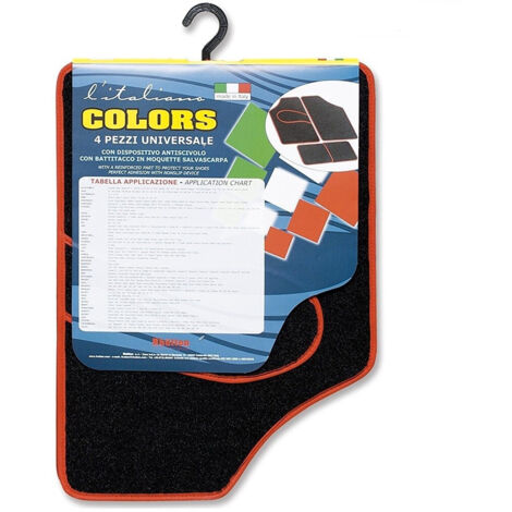 TRADE SHOP - Tappetini Auto Moquette 4 Pezzi Antiscivolo Con Battitacco Salvascarpa -
