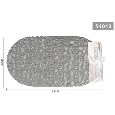 Trade Shop - TAPPETINO DOCCIA VASCA ANTISCIVOLO FÜR BAGNO ARREDO GRIGIO 38X68CM 54043 -