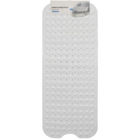 Trade Shop - TAPPETINO PER VASCA ANTISCIVOLO 100 X 40 CM TAPPEINO DOCCIA IN PVC 79738 BIANCA -
