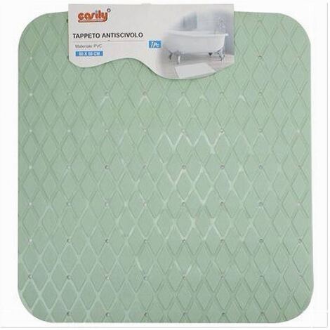 Trade Shop - TAPPETINO PVC-ANTISCIVOLOPER VASCA BAGNO DOCCIA 50X50CM 79728 VERDE -