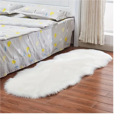 Trade Shop - Tappeto Cute Rettangolare Pelliccia Fluffy Colori Living Camera Letto 60x180 Cm -