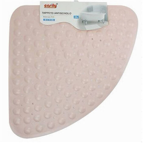 TRADE SHOP - Tappeto In Pvc Antiscivolo Triangolare Rosa Per Vasca Bagno Doccia 50x70cm 79733 -