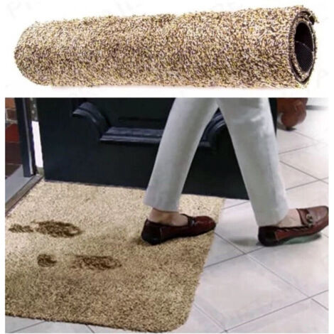 Trade Shop - Tappeto Magico Antiscivolo Marrone Mat Zerbino Super Assorbente Lavabile Ingresso -