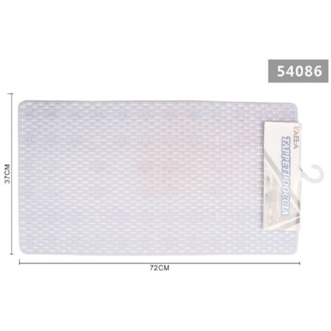 TRADE SHOP - Tappeto Per Doccia Tappetino Vasca Da Bagno Rettangolare 37 X 72 Cm Bianca 54086 -