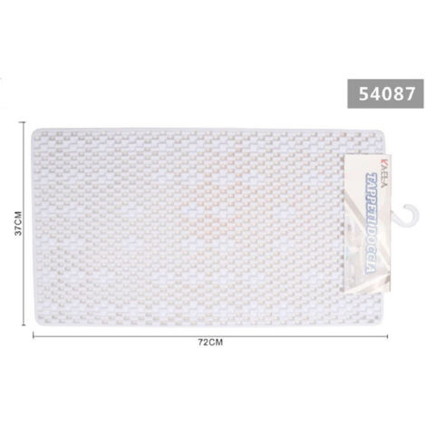 TRADE SHOP - Tappeto Per Doccia Tappetino Vasca Da Bagno Rettangolare 37 X 72cm Bianco 54087 -
