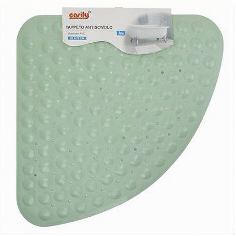 TRADE SHOP - Tappeto Pvc Antiscivolo Triangolare Verde Per Vasca Bagno Doccia 50 X 70cm 79734 -