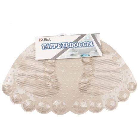 TRADE SHOP - Tappeto Tappetino Antiscivolo Impronte Vasca Bagno Doccia 55 X 35 Cm Cachi 87941 -