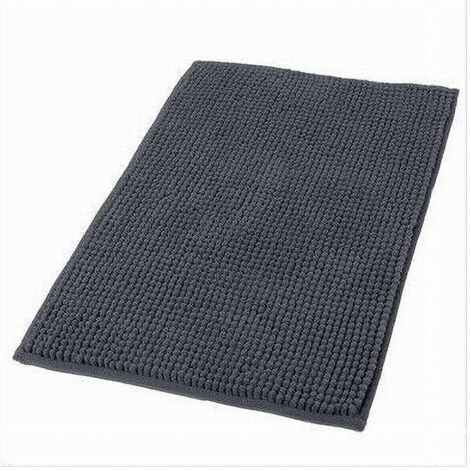 TRADE SHOP - Tappeto Tappetino Antiscivolo Per Bagno Arredo 40 X 70cm Nero Grigio Scuro 69743 -