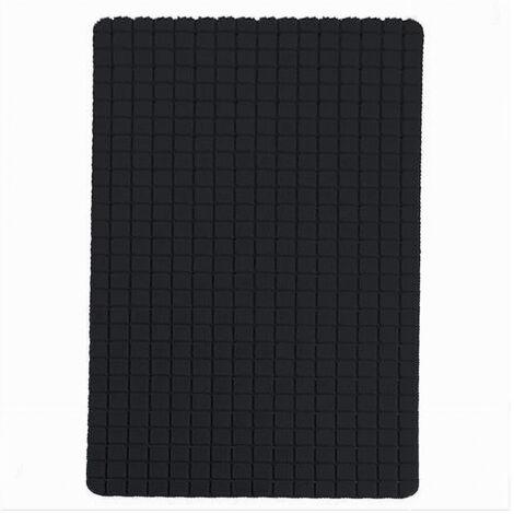TRADE SHOP - Tappeto Tappetino Antiscivolo Per Bagno Arredo 69x39cm Nero Con Quadratini 69775 -